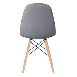 Kit 4 Cadeiras Eames Eiffel Botonê - Cinza Escuro - Base de Madeira Clara - 4