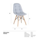 Ver imagem 7 de Kit 4 Cadeiras Eames Botonê - Cinza Claro - Base de Madeira Clara
