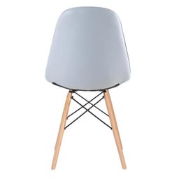 Kit 4 Cadeiras Eames Botonê - Cinza Claro - Base de Madeira Clara - 4