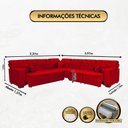 Ver imagem 5 de Sofá Magno 2.37x3.97m de Canto, Retrátil e Reclinável - Vermelho