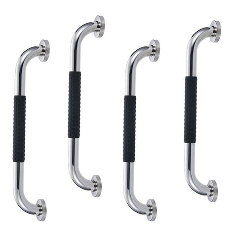 Barra de Apoio 60cm Inox Suporte Antiderrapante Kit 4 Unidades Banheiro Box Idoso Criança Gestante C