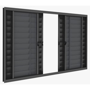 Veneziana 6 Folhas 1,00 X 1,20 Sem Grade Alumínio Preto