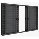 Ver imagem 1 de Veneziana 6 Folhas 1,00 X 1,20 Sem Grade Alumínio Preto