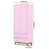 Guarda-roupa Infantil Kevin 2 Portas 2 Gavetas Mdf Tuboarte Rosa - 3