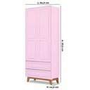 Ver imagem 3 de Guarda-roupa Infantil Kevin 2 Portas 2 Gavetas Mdf Tuboarte Rosa