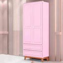 Ver imagem 1 de Guarda-roupa Infantil Kevin 2 Portas 2 Gavetas Mdf Tuboarte Rosa