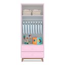 Ver imagem 2 de Guarda-roupa Infantil Kevin 2 Portas 2 Gavetas Mdf Tuboarte Rosa