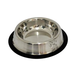 Pote Comedouro / Bebedouro Em Inox Com Borracha Antiderrapante Tamanho Pequeno Para Cães e Gatos - 1