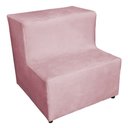 Ver imagem 3 de Kit Maca Estética Reta Capitonê com Mocho e Escadinha 80 Cm Marrom Slk Decor Rosa Claro