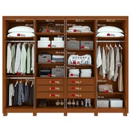 Guarda-roupa Casal 100% Mdf 8 Portas Easy Glow com Pés Frassino/off White - 3