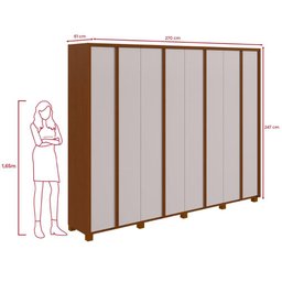 Guarda-roupa Casal 100% Mdf 8 Portas Easy Glow com Pés Frassino/off White - 4