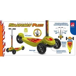 Patinete Skatenet - PLUS Fogo - Amarelo e Vermelho - Bandeirante - 2 Patinete Skatenet - PLUS Fogo - Amarelo e Vermelho - Bandeirante - 2