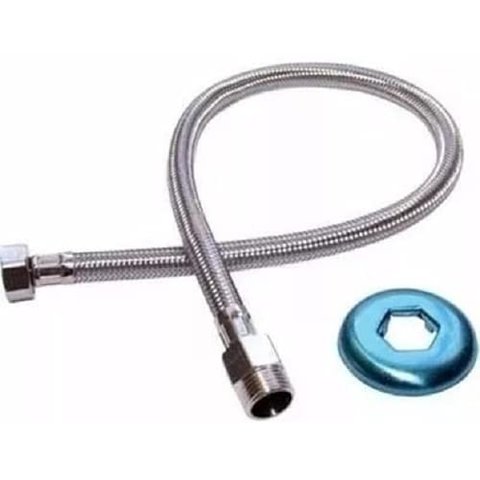 Mangueira Engate Flexível Aço Inox 60 Cm 1/2 Entrada Del Metais 1 de Garantia