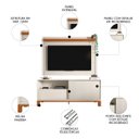 Ver imagem 4 de Painel para Tv 55 Pol e Rack Bancada 150cm Lucca Off/freijó C01 - Mpozenato