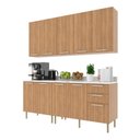 Ver imagem 2 de Cozinha Compacta 4 Peças com Armário e Balcão com Tampo Multimóveis Cr20448 Freijó Mármore