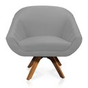 Ver imagem 6 de Kit 01 Namoradeira 02 Lugares e 01 Poltrona Giratória Giovana Suede Base Madeira MM30 - D’Rossi - Ci