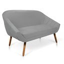 Ver imagem 3 de Kit 01 Namoradeira 02 Lugares e 01 Poltrona Giratória Giovana Suede Base Madeira MM30 - D’Rossi - Ci