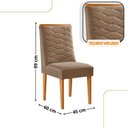 Ver imagem 3 de Mesa de Jantar Diane 180cm Mdf Vidro com 6 Cadeiras Moderna Veludo Capuccino Off White Naturale