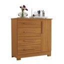 Ver imagem 2 de Cômoda para Quarto 4 Gavetas 108,2x108cm Marrom/Freijó