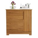 Ver imagem 7 de Cômoda para Quarto 4 Gavetas 108,2x108cm Marrom/Freijó