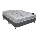 Ver imagem 1 de Cama Box Casal: Colchão Molas Pocket Ensacadas Castor Super Luxo Látex Slx + Base Crc Suede Gray (