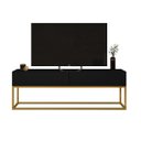 Ver imagem 2 de Rack Eros Estilo Industrial 140cm Sala Estar Preto/dourado