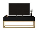 Ver imagem 2 de Rack Eros Estilo Industrial 140cm Sala Estar Preto/dourado