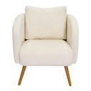 Ver imagem 6 de Poltrona Decorativa Dana Pés Palito Madeira Castanho Bouclé Off White - Nexta Casa