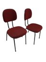 Ver imagem 1 de Kit 2 Cadeiras Palito Fixa para Recepção Igreja Recepção Sala de Espera Tecido Vermelho Preto