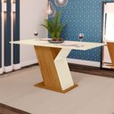 Ver imagem 1 de Mesa de Jantar 6 Lugares 160cm Tampo MDF 25mm Retangular Stel Casa 812 Branca