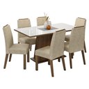 Ver imagem 2 de Conjunto Sala de Jantar Tampo de Vidro 6 Cadeiras Rustic/Branco/Imperial Tulipa Madesa
