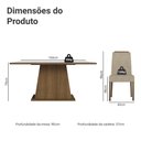 Ver imagem 3 de Conjunto Sala de Jantar Tampo de Vidro 6 Cadeiras Rustic/Branco/Imperial Tulipa Madesa
