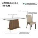 Ver imagem 4 de Conjunto Sala de Jantar Tampo de Vidro 6 Cadeiras Rustic/Branco/Imperial Tulipa Madesa