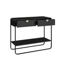Ver imagem 4 de Aparador 2 Gavetas 100cm Orgânico Pé Metal Luna Preto/Nero