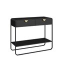 Ver imagem 5 de Aparador 2 Gavetas 100cm Orgânico Pé Metal Luna Preto/Nero