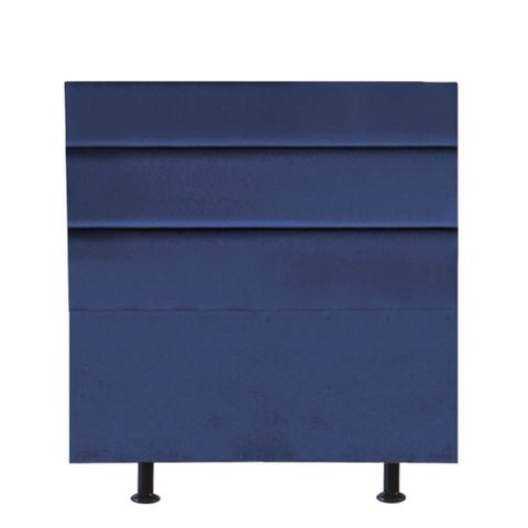 Cabeceira Estofada Cama Box Solteiro 90cm Argentina Corino Azul- Mabe Magazine