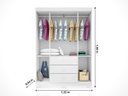 Ver imagem 3 de Guarda Roupa Infantil 4 Portas 3 Gavetas Roupeiro Ane Bebê Detalhe Nuvem Branco - Phoenix Baby