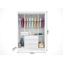 Ver imagem 3 de Guarda Roupa Infantil 4 Portas 3 Gavetas Roupeiro Ane Bebê Detalhe Nuvem Branco - Phoenix Baby