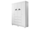 Ver imagem 1 de Guarda Roupa Infantil 4 Portas 3 Gavetas Roupeiro Ane Bebê Detalhe Nuvem Branco - Phoenix Baby