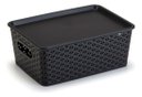 Ver imagem 3 de Kit 3 Caixas Organizadoras com Tampa Média 4,5 Litros Rattan