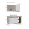 Conjunto para Banheiro Gabinete Suspenso 80cm com Cuba e Espelheira Amadeirado/Branco - 4