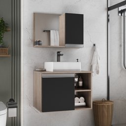 Conjunto de Gabinete Banheiro Virtus 60cm com Cuba e Espelheira - 2