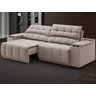 Sofá com Porta Copos Carregador USB Ret Rec Samurai 2,50m Velosuede Bege - NETSOFAS - 1