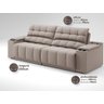 Sofá com Porta Copos Carregador USB Ret Rec Samurai 2,50m Velosuede Bege - NETSOFAS - 3
