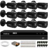 Kit 12 Câmeras Intelbras Vhd 1230 B Full Hd 1080p Bullet Black G7 Visão Noturna 30m Ip67 + Dvr Intel - 1