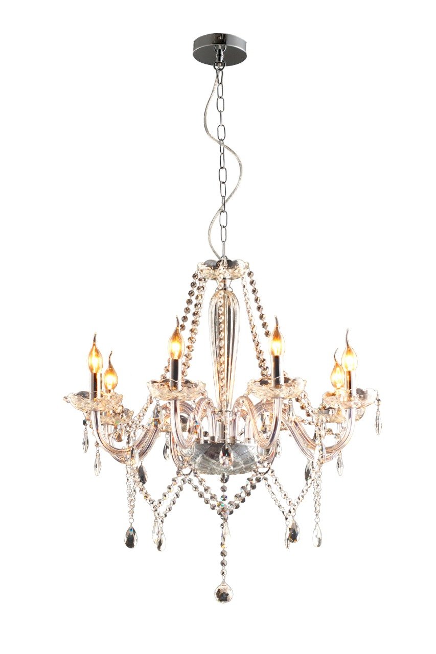 Lustre Baronesa 8 Hastes E14 Vidro Transparente Avant