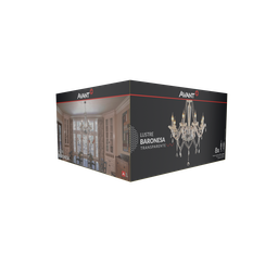 Lustre Baronesa 8 Hastes E14 Vidro Transparente Avant - 3