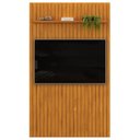Ver imagem 6 de Painel Ripado para TV 60 pol Sala Quarto 143x240cm Lexa D05 Cedro - Lyam Decor