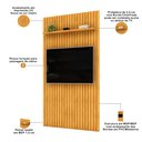 Ver imagem 3 de Painel Ripado para TV 60 pol Sala Quarto 143x240cm Lexa D05 Cedro - Lyam Decor