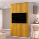 Ver imagem 6 de Painel Ripado para Tv 60 Pol Sala Quarto 143x240cm Lexa D05 Cedro - Lyam Decor